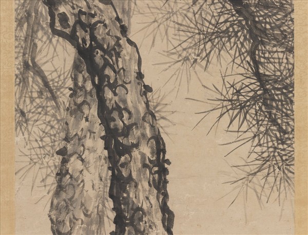 明沈周雙松　軸