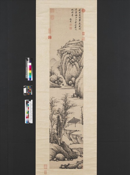明沈周林亭山色　軸