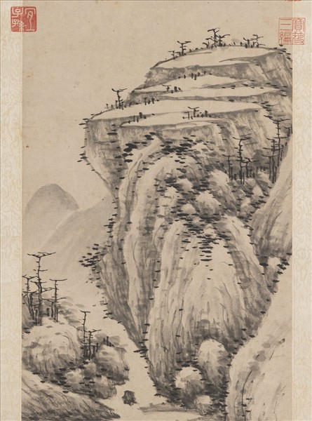 明沈周林亭山色　軸