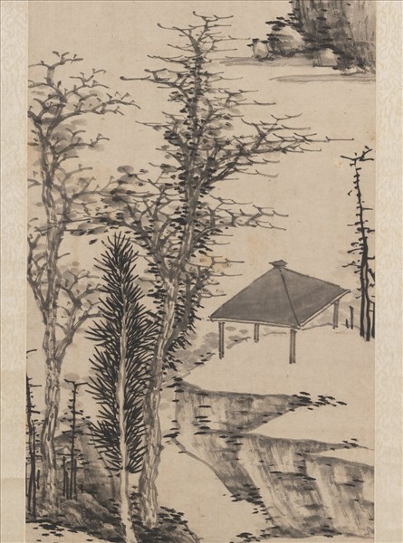 明沈周林亭山色　軸