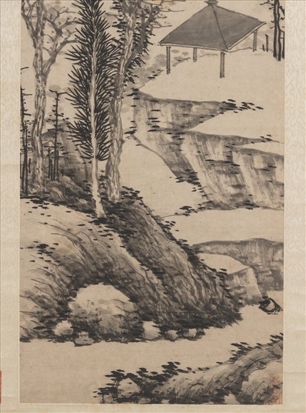 明沈周林亭山色　軸