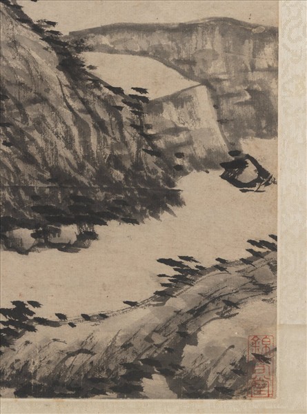 明沈周林亭山色　軸