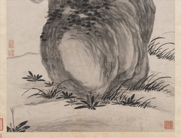 明沈周蕉石圖　軸