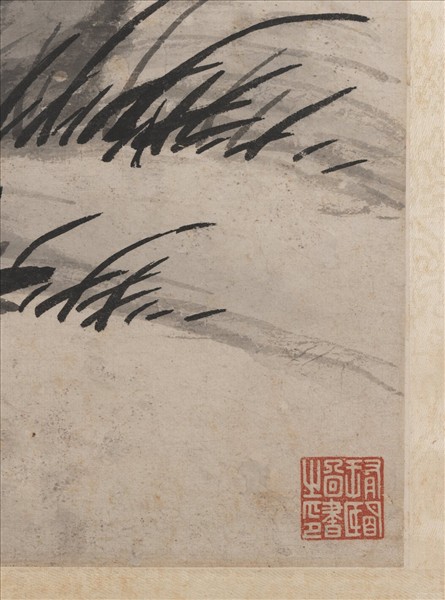 明沈周蕉石圖　軸