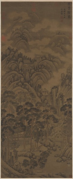 明沈周天平聽雨圖　軸