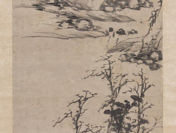 明沈周秋林讀書　軸