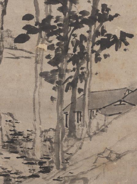 明沈周秋林讀書　軸