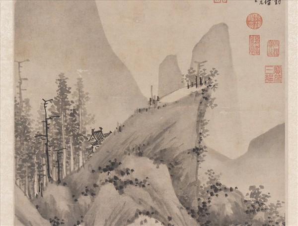 明沈周溪橋訪友　軸