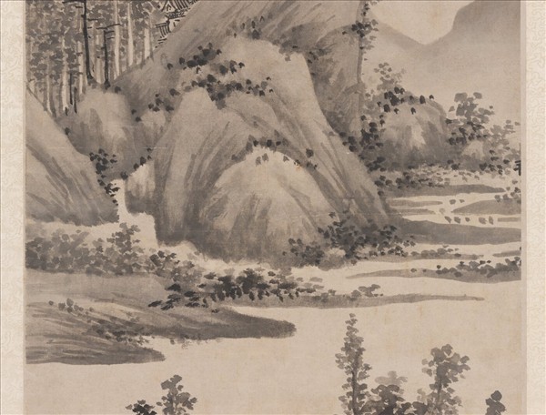 明沈周溪橋訪友　軸