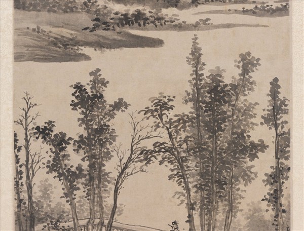 明沈周溪橋訪友　軸