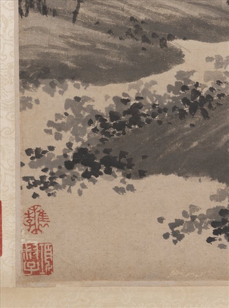 明沈周溪橋訪友　軸