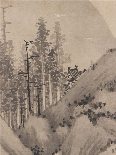 明沈周溪橋訪友　軸