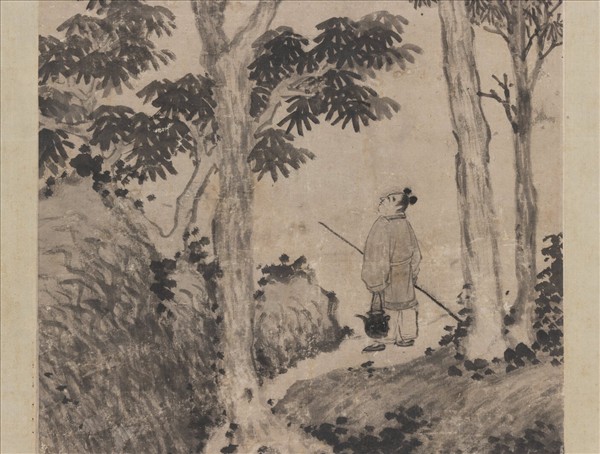 明沈周汲泉煮茗圖　軸