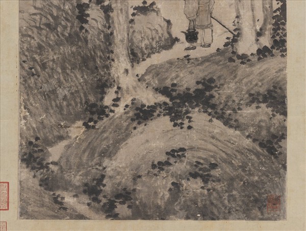 明沈周汲泉煮茗圖　軸