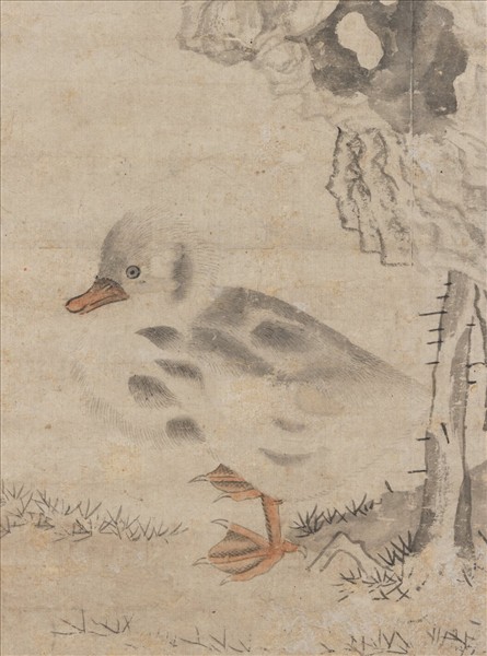 明沈周春水新鵝　軸