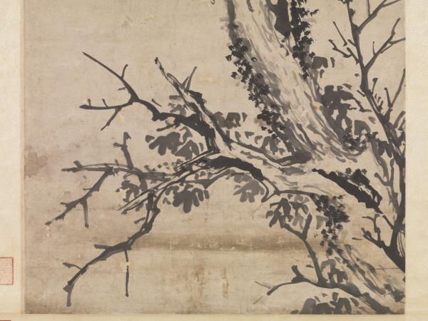 明沈周雙烏在樹圖　軸