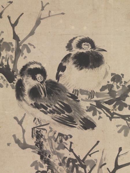 明沈周雙烏在樹圖　軸