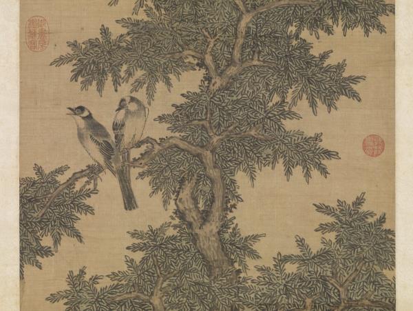 明沈周白頭長春圖　軸