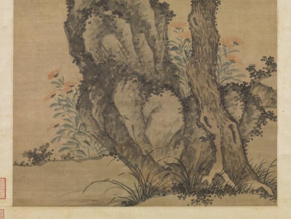 明沈周白頭長春圖　軸