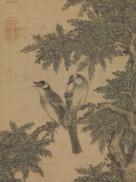 明沈周白頭長春圖　軸