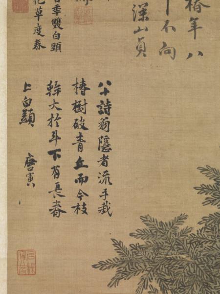 明沈周白頭長春圖　軸