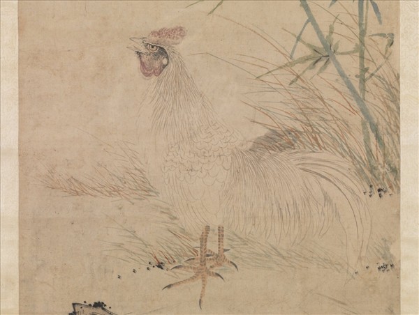 明沈周畫雞　軸