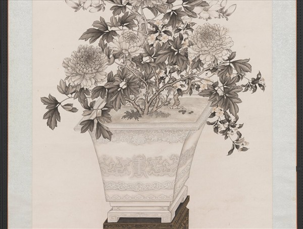 清沈全墨牡丹　軸