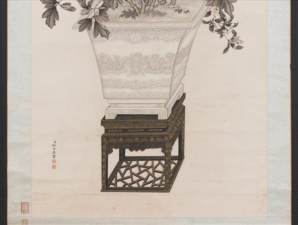 清沈全墨牡丹　軸