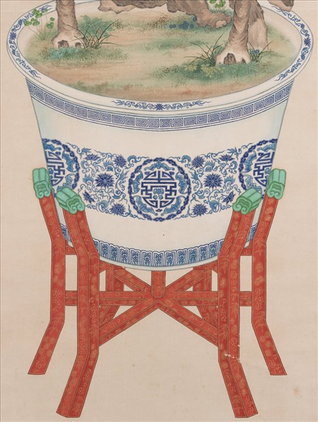 清張愷畫盆桂　軸