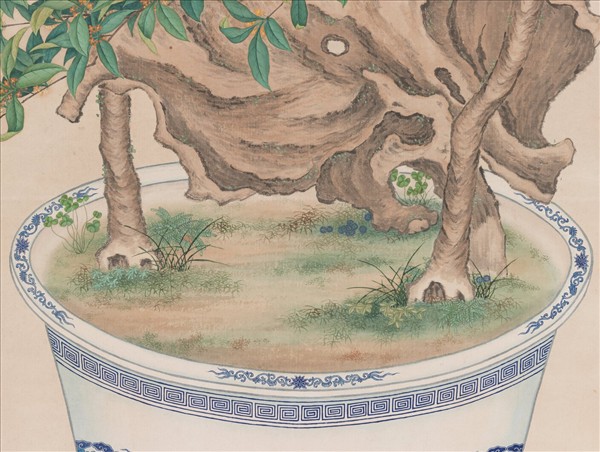 清張愷畫盆桂　軸