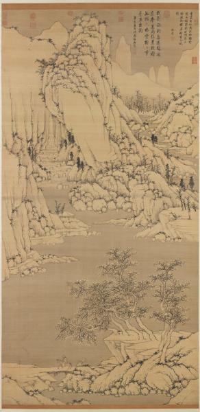 明沈周畫雪景　軸