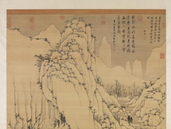 明沈周畫雪景　軸