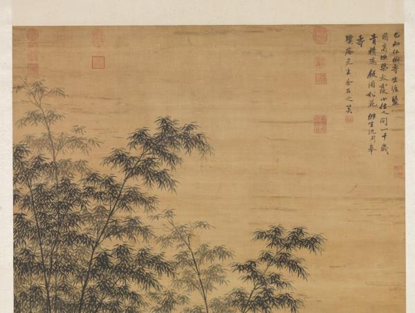 明沈周芝鶴圖　軸