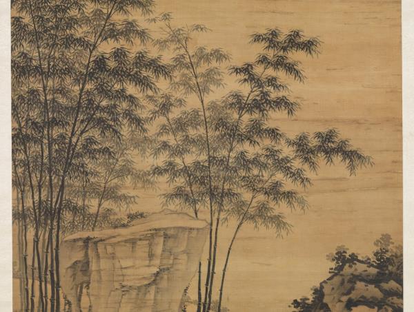 明沈周芝鶴圖　軸