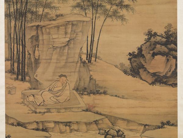 明沈周芝鶴圖　軸