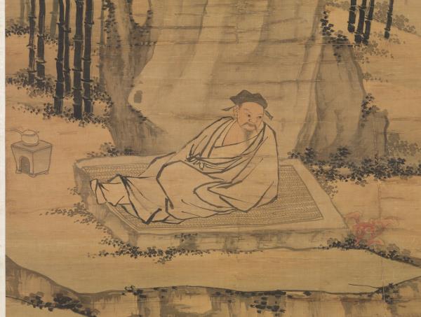 明沈周芝鶴圖　軸