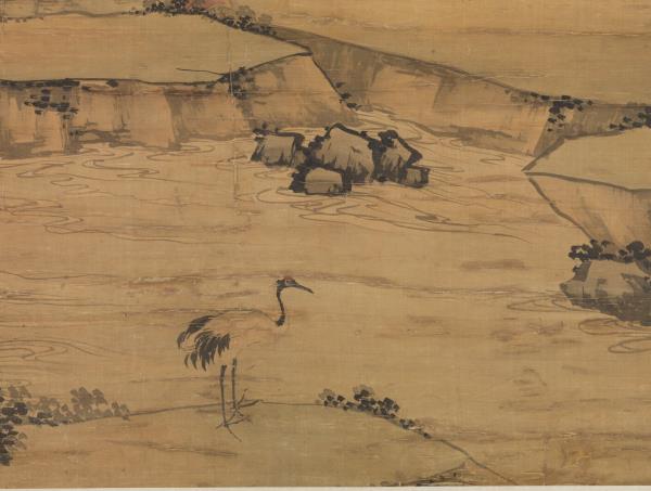 明沈周芝鶴圖　軸