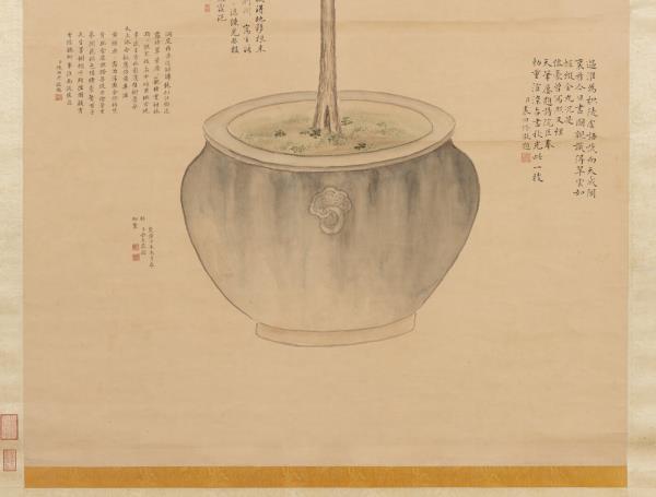 清余省仿御筆盆橘圖　軸