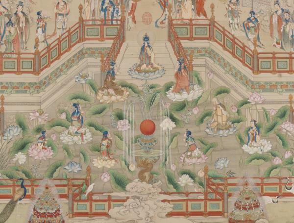 清丁觀鵬極樂世界圖　軸