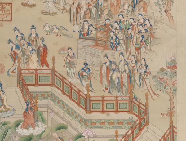 清丁觀鵬極樂世界圖　軸