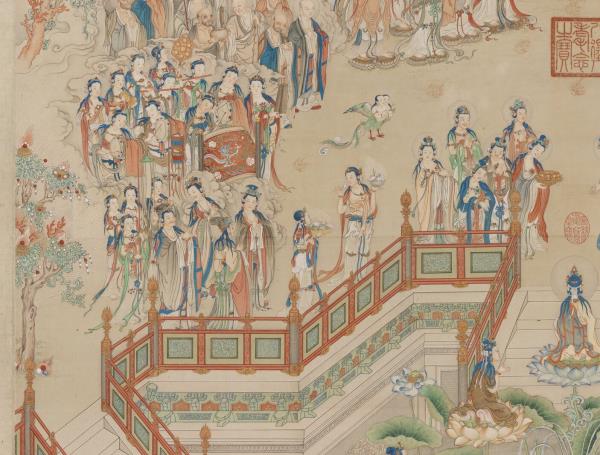 清丁觀鵬極樂世界圖　軸