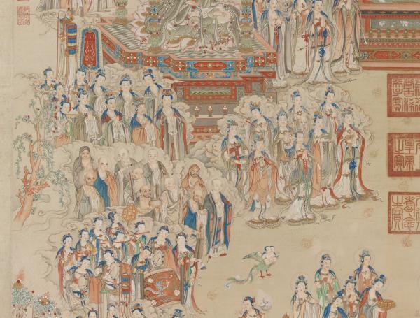 清丁觀鵬極樂世界圖　軸