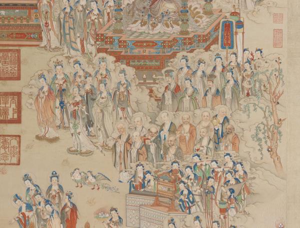 清丁觀鵬極樂世界圖　軸