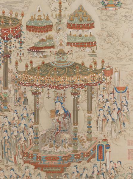 清丁觀鵬極樂世界圖　軸