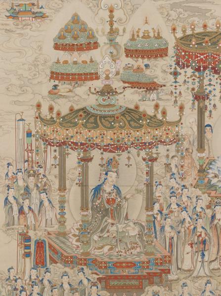 清丁觀鵬極樂世界圖　軸