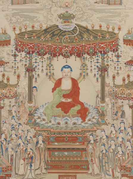 清丁觀鵬極樂世界圖　軸