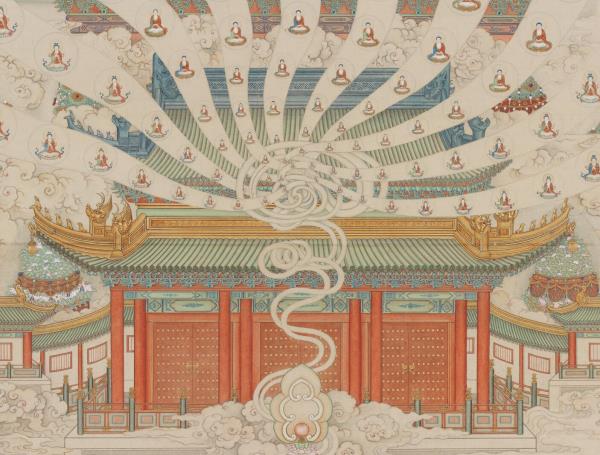 清丁觀鵬極樂世界圖　軸