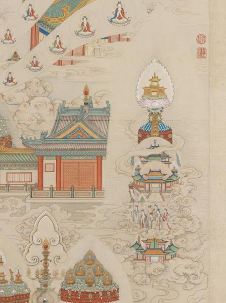 清丁觀鵬極樂世界圖　軸