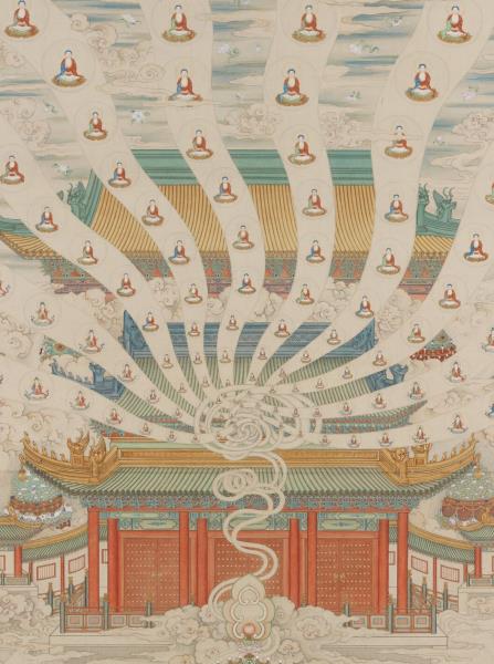 清丁觀鵬極樂世界圖　軸