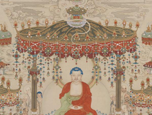 清丁觀鵬極樂世界圖　軸